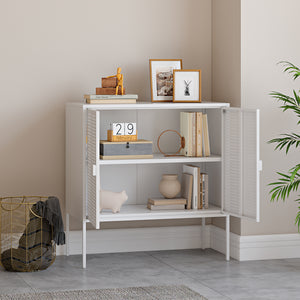Kétajtós komód Castelli 82,5 x 80 x 40 cm acél fehér [en.casa]