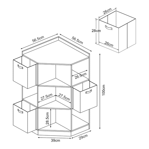 Gyerek sarokpolc Måsøy fehér [en.casa]
