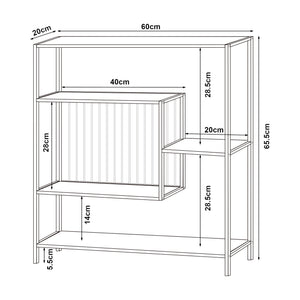 Konzolasztal Beesel 65,5x60x20 cm fekete [en.casa]