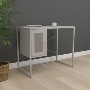 Íróasztal Sund acél 75x100x50 cm szürke [en.casa]
