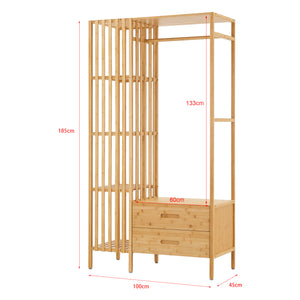 Ruhatartó állvány Varanger 185x100x45cm bambusz [en.casa]