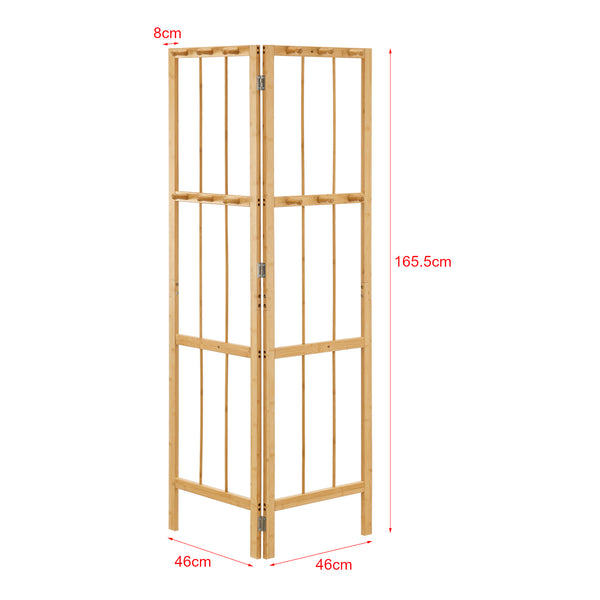 Előszoba sarokpanel Hyllestad 165,5x92x8cm bambusz [en.casa]