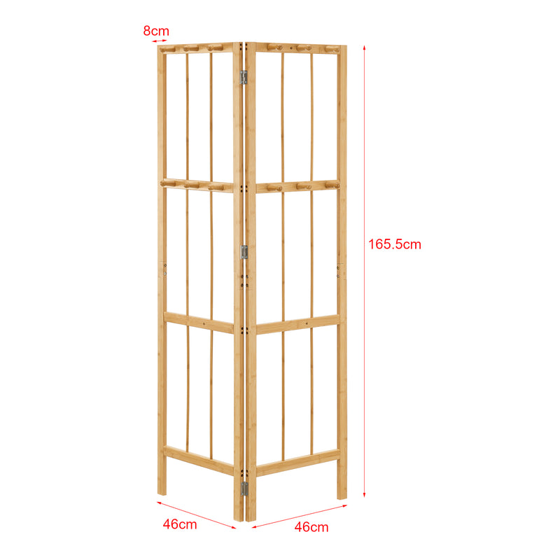 Méretrajz Előszoba sarokpanel Hyllestad 165,5x92x8cm bambusz [en.casa]