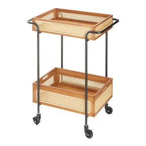 Tálalókocsi Tervola 81x61x39 cm rattan hatású [en.casa]