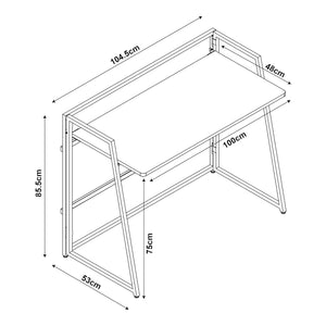 Összecsukható íróasztal Ringerike 104,5x53x85,5cm fekete/dió [en.casa]