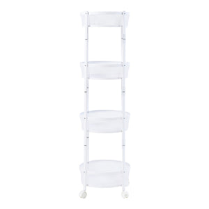 Gurulós tárolókocsi 4 kosárral Sørreisa 123xØ37,5cm fehér [en.casa]