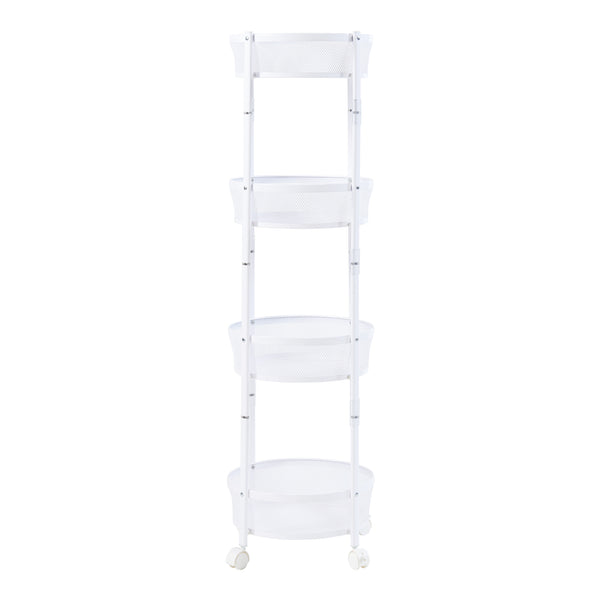 Gurulós tárolókocsi 4 kosárral Sørreisa 123xØ37,5cm fehér [en.casa]