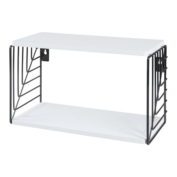 Fali polc Moss 39x18x23 cm fekete/fehér [en.casa]