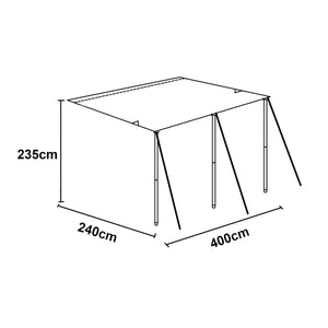 Lakókocsi előtető Beuningen 400x240x235 cm szürke [pro.tec]