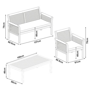 4 részes akácfa kerti bútor szett Candela [casa.pro]
