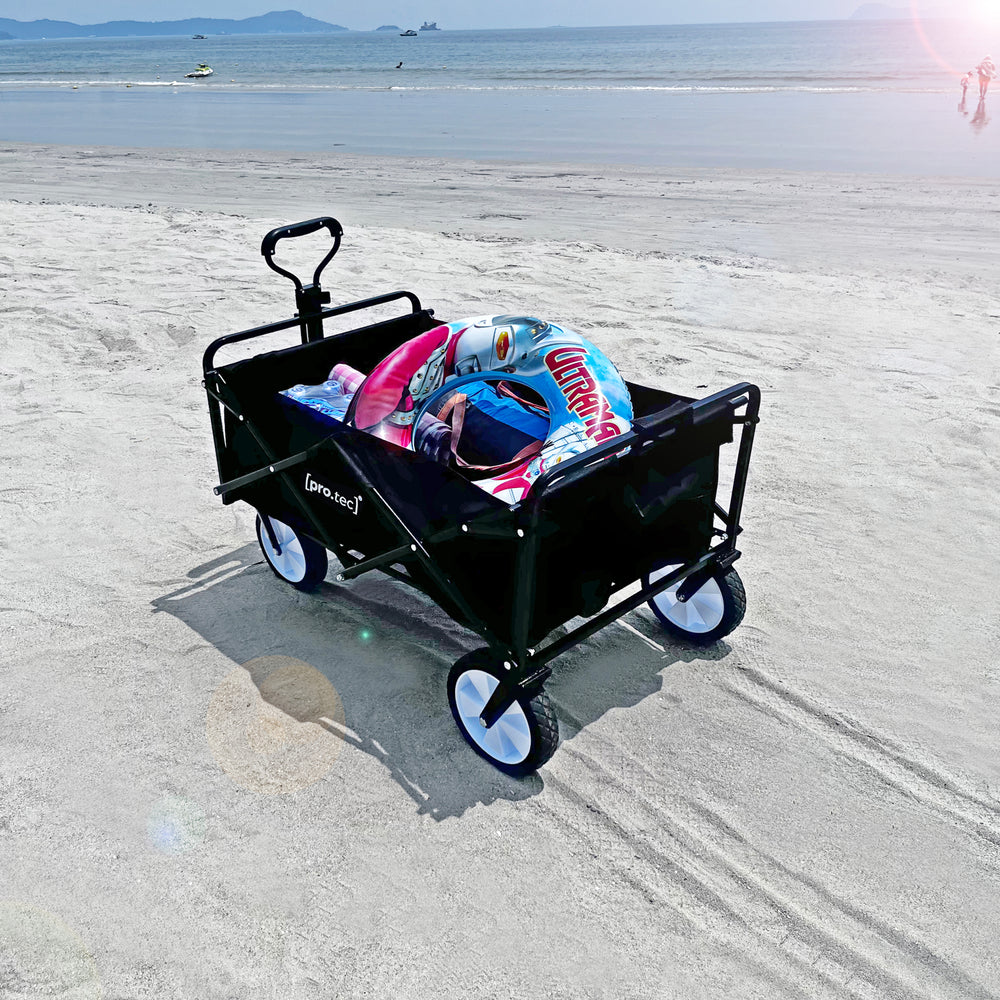 Összecsukható strandkocsi Stenlille 84x55 cm max. 80kg fekete [pro.tec]