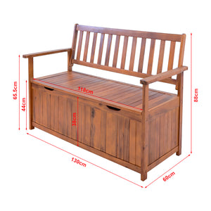 Akácfa kerti pad tárolóval Avezzano 30x60x88cm FSC® tanúsítvánnyal [en.casa]