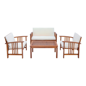 4 részes akácfa kerti bútor szett Brissogne FSC® tanúsítvánnyal [en.casa]