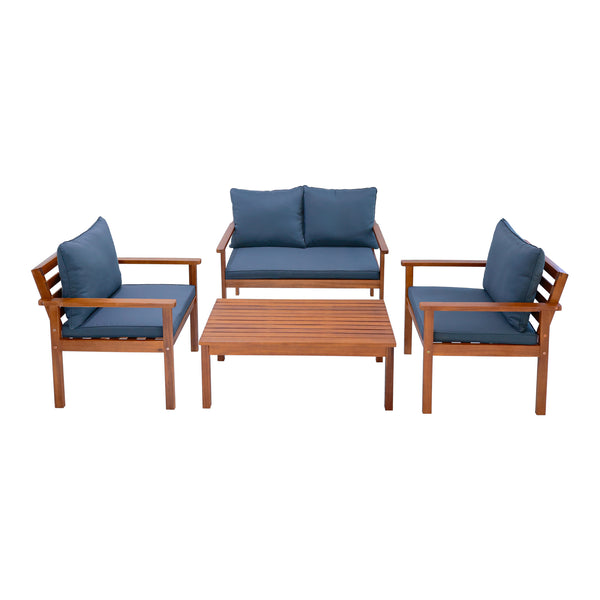 4 részes akácfa kerti bútor szett Brittoli FSC® tanúsítvánnyal [en.casa]