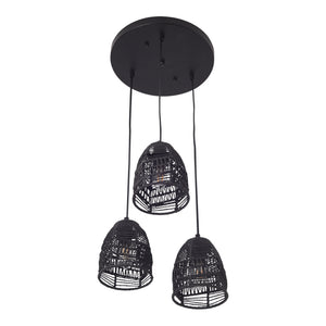 Függőlámpa Andover fém+rattan fekete [lux.pro]