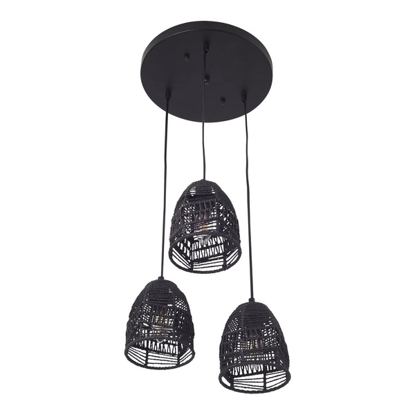 Függőlámpa Andover fém+rattan fekete [lux.pro]