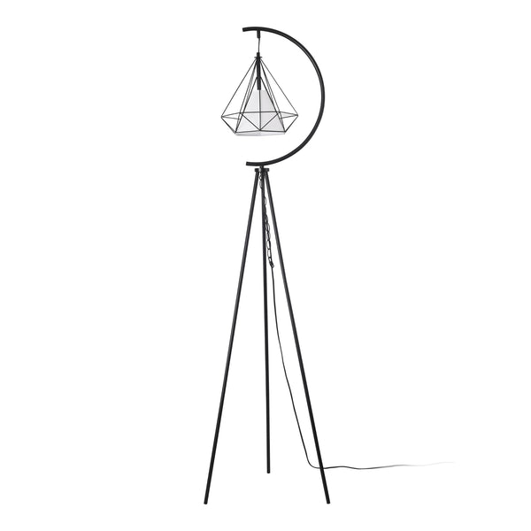 Állólámpa Austell fém 171cm fekete/fehér [lux.pro]