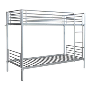 Fém emeletes ágy Soppsar 208,5x97x165 cm ezüst [en.casa]