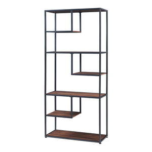 Könyvespolc Østre 180x83x34 cm fekete/diófa-hatású [en.casa]