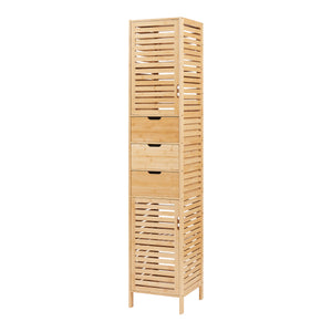 Fürdőszobai szekrény Boksereys 180x35x35 cm bambusz [en.casa]