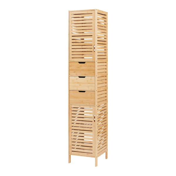 Fürdőszobai szekrény Boksereys 180x35x35 cm bambusz [en.casa]