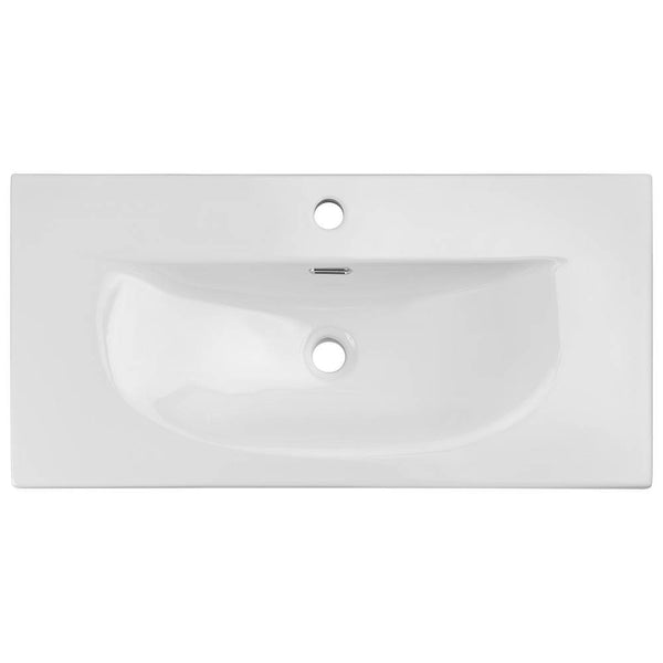 Mosdószekrény Newport 80x57x39 cm LED-tükörrel tölgyfa hatású [en.casa]