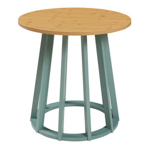 Kisasztal Lensuu 48xØ48 cm pasztellzöld/tölgyfa hatású [en.casa]