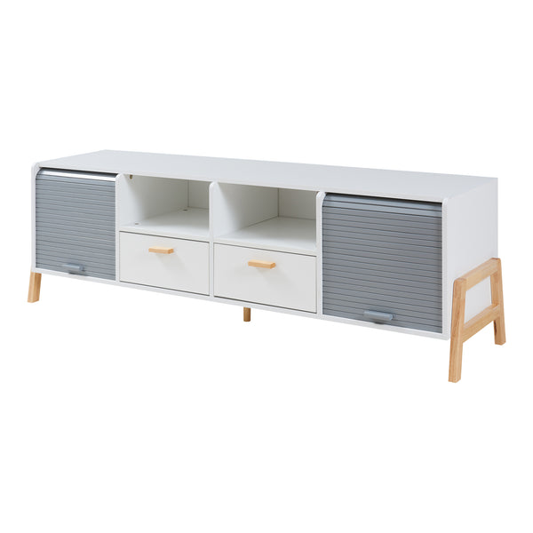 TV-szekrény Kvaefjord 160x40x52 cm fehér/szürke [en.casa]