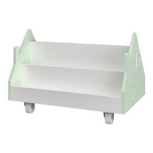 Gurulós gyerekpolc Vipsali 50x33x34 cm mentazöld/fehér [en.casa]