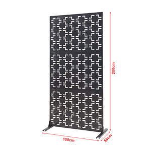 Térelválasztó Aaskis acél 200x100x50 cm fekete [casa.pro]