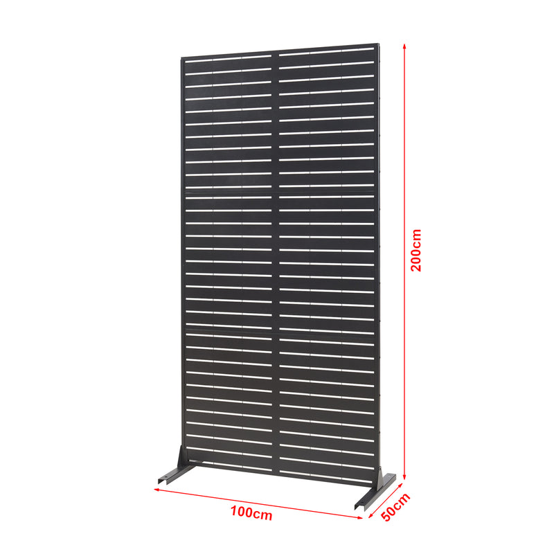 Méretrajz Térelválasztó Trolu acél 200x100x50 cm fekete [casa.pro]