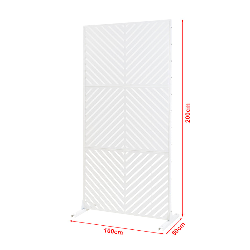 Méretrajz Térelválasztó Kekan acél 200x100x50 cm fehér [casa.pro]