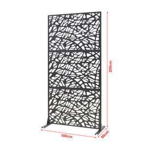 Térelválasztó Poskind acél 200x100x50 cm fekete [casa.pro]