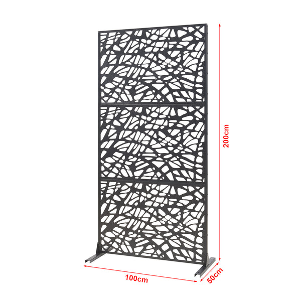 Térelválasztó Poskind acél 200x100x50 cm fekete [casa.pro]