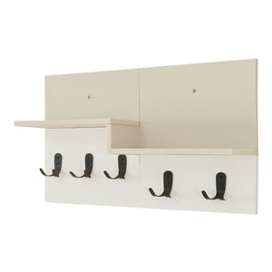 Fali fogas Botaruvn 2 polccal 34x59x13 cm bézs/fehér [en.casa]