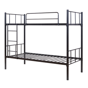 Fém emeletes ágy Berimma 90x200 cm fekete [en.casa]