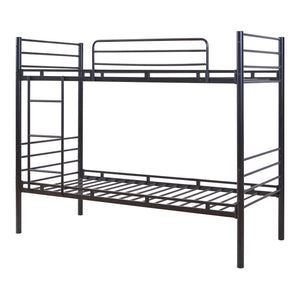 Fém emeletes ágy Bevapis 90x200 cm fekete [en.casa]