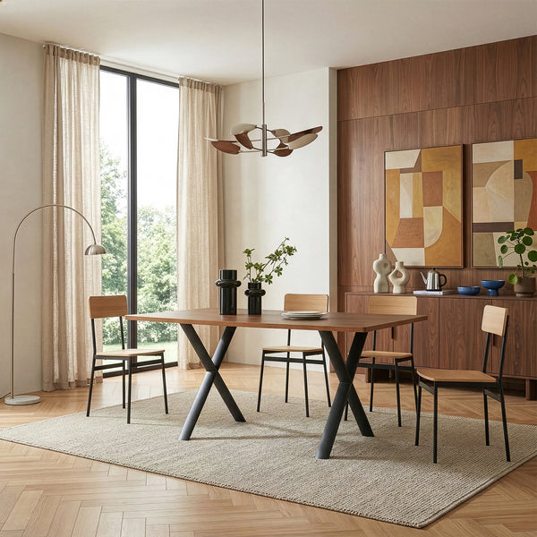 Asztalváz Klixjö 2db-os szett acél 72x70x10 cm fekete [en.casa]