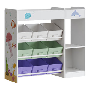 Gyerekpolc Farusa 80x90x30 cm Aqua Dream-motívum [en.casa]