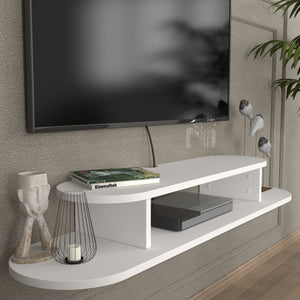 TV állvány falra Targema 120x30x16 cm fehér [en.casa]
