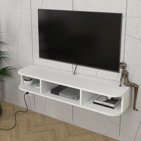 TV állvány falra Oundsvas 120x30x19 cm fehér [en.casa]