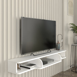 TV állvány falra Aar 135x30x16 cm fehér [en.casa]