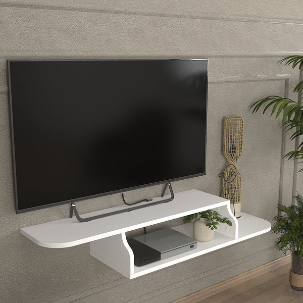 TV állvány falra Kershaby 120x30x19 cm fehér [en.casa]