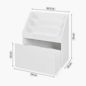 Gyerekpolc Sirlstalo 70x63x30 cm fehér [en.casa]
