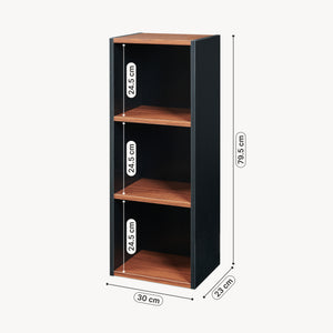 Könyvespolc Trond 80x30x23 cm fekete/diófa hatású [en.casa]