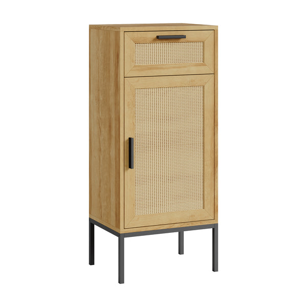 Fürdőszobai szekrény Marhasa 92x40x30 cm tölgyhatás/fekete [en.casa]