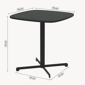 Kültéri bisztróasztal Foggia 75x70x70 cm acél antracitszürke [casa.pro]