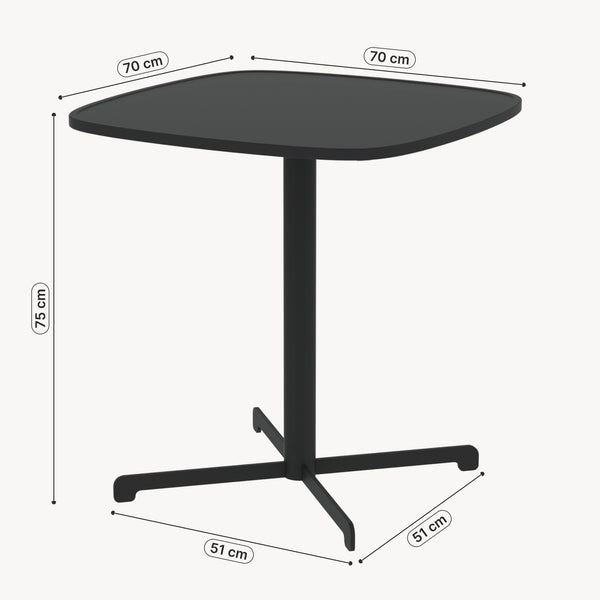 Kültéri bisztróasztal Foggia 75x70x70 cm acél antracitszürke [casa.pro]