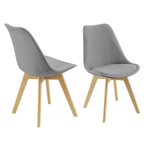Étkezőszék Frederikstad 2 darabos szett párnázott szék bükkfa lábak 81 x 42 x 48 cm több színben [en.casa]® 