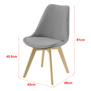 Étkezőszék Frederikstad 2 darabos szett párnázott szék bükkfa lábak 81 x 42 x 48 cm több színben [en.casa]® 